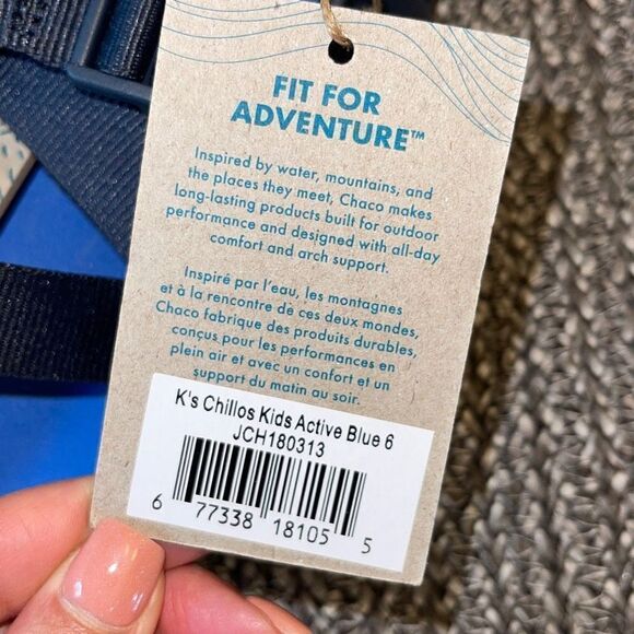 Chaco Childrens Chillos Sandal Slide Blue  Size 6 Youth Unisex New - Picture 6 of 6